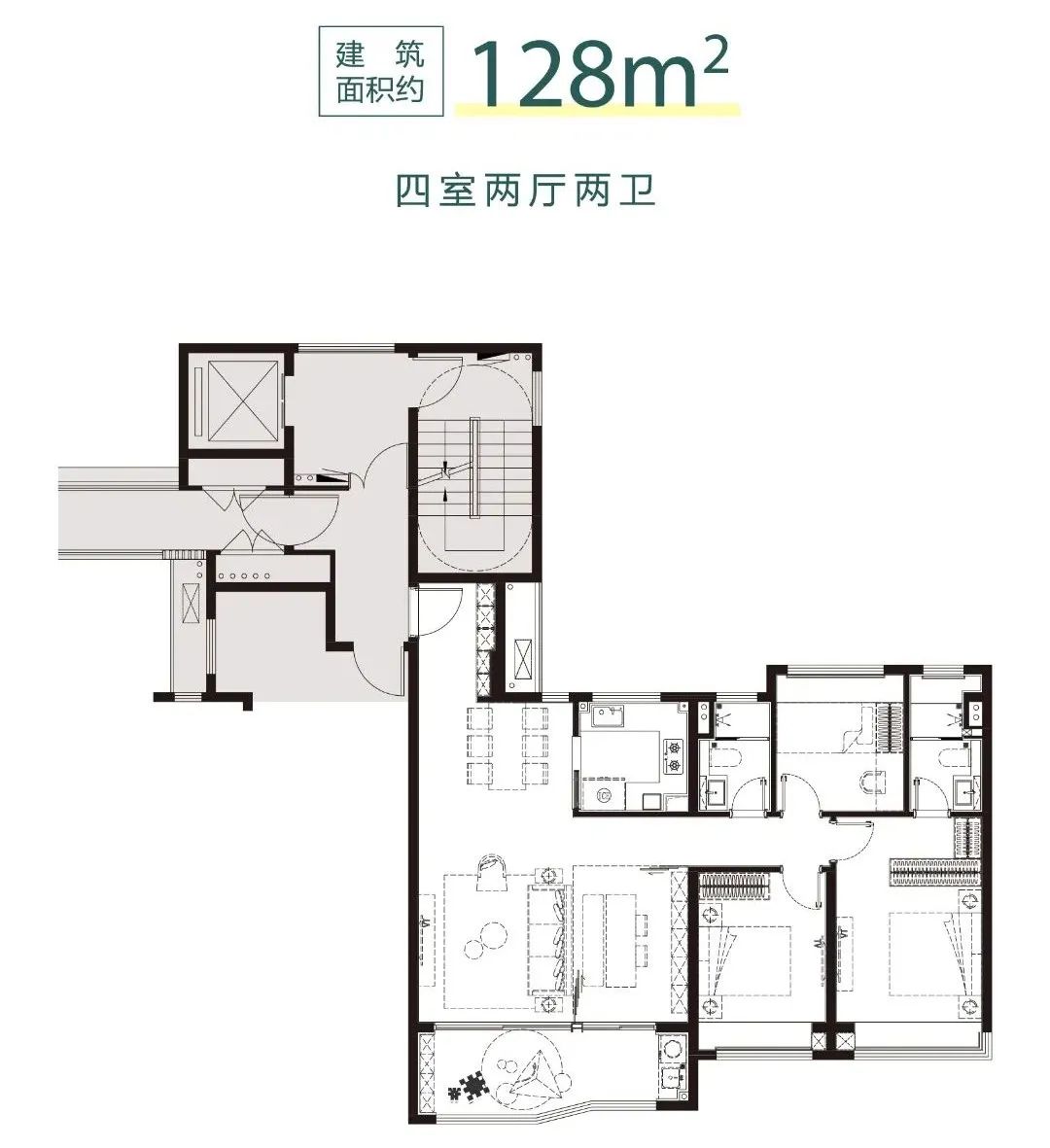 128㎡戶型圖