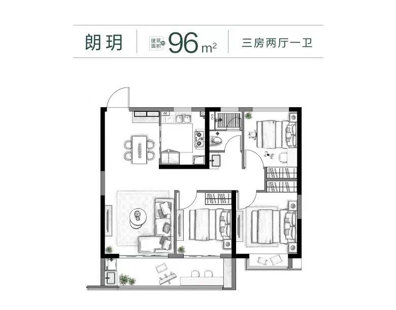 96㎡戶(hù)型圖