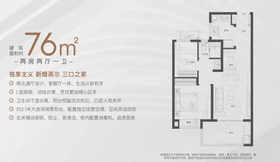 雅居樂(lè)雅郡蘭庭76㎡戶(hù)型圖
