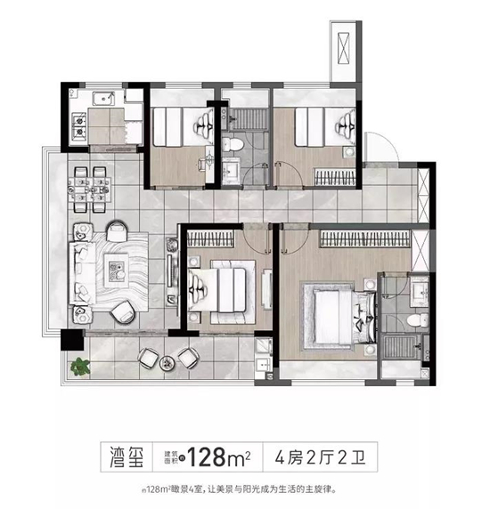 越江時(shí)代128㎡戶型圖