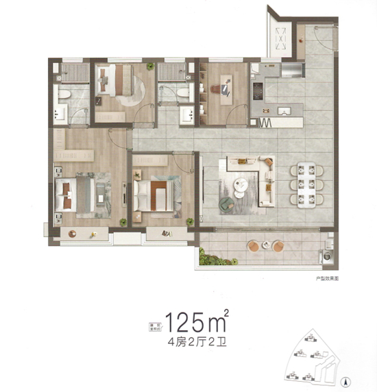 龍湖中鐵宸閱府125㎡戶型圖 龍湖中鐵宸閱府125㎡戶型圖