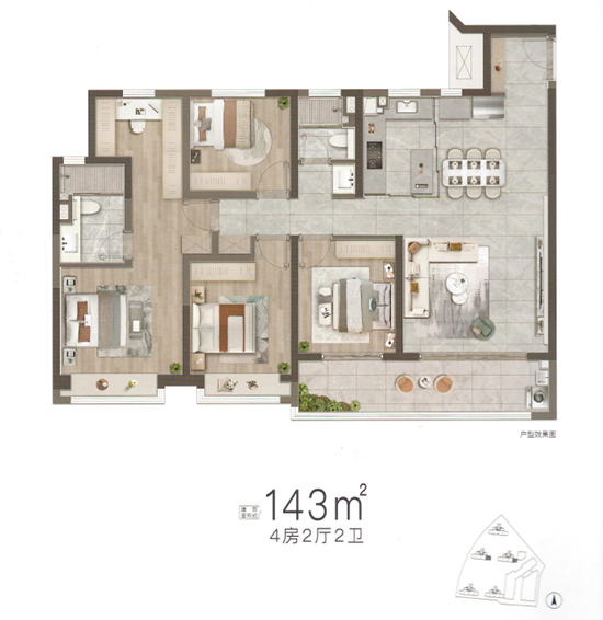 龍湖中鐵宸閱府143㎡戶型圖 龍湖中鐵宸閱府143㎡戶型圖