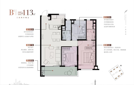 華潤潤鴻府113㎡戶型圖