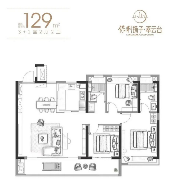 保利揚(yáng)子萃云臺(tái)的戶(hù)型圖