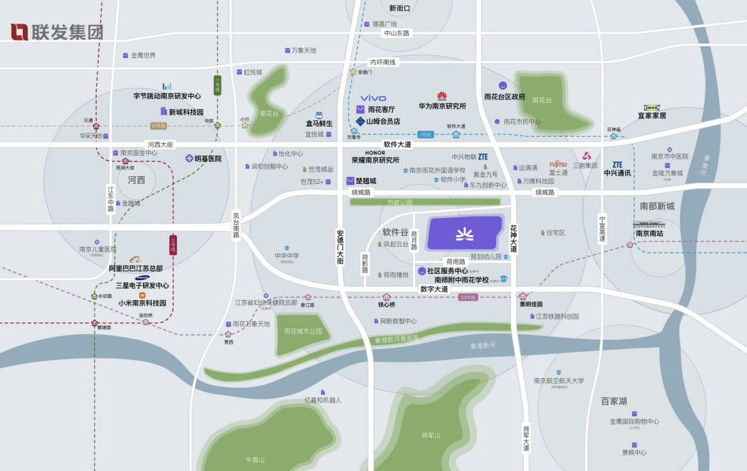 聯(lián)發(fā)雨花新澍區(qū)位圖